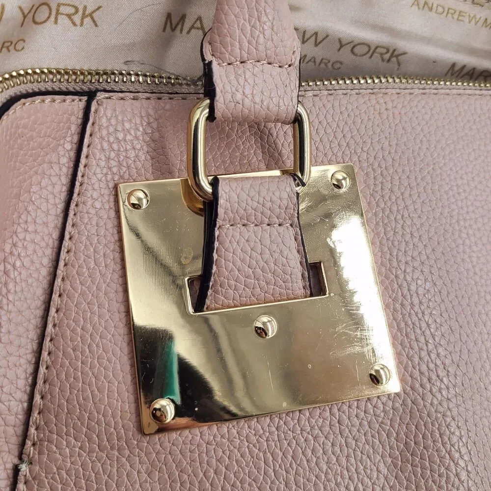 Marc New York Blush Pink Pebble Leather Two-Way Satchel Crossbody Bag VGUC